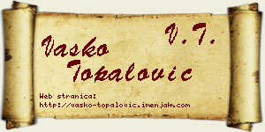 Vasko Topalović vizit kartica